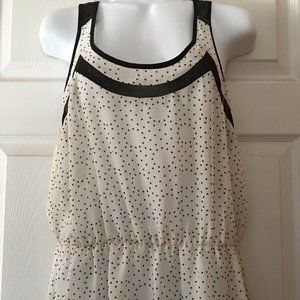 Cecico Women's Boutique Black-Dots Gorgeous White Sheer Dress Small S